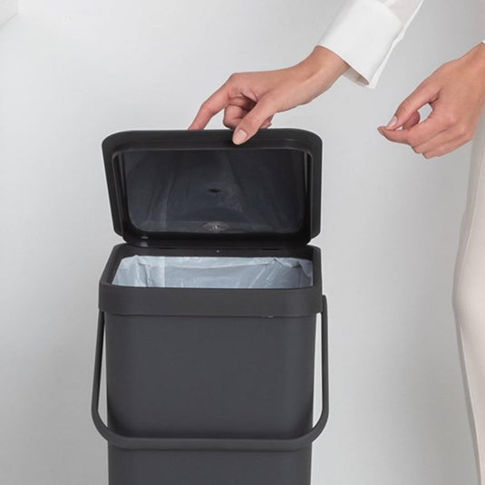 Brabantia sort go afvalemmer 40l grijs