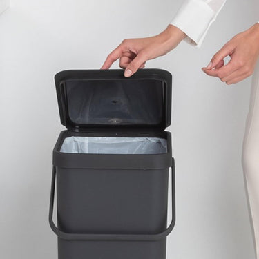 Brabantia sort go afvalemmer 40l grijs