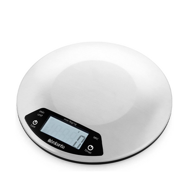 Brabantia profile keukenweegschaal digitaal - met kookwekker - rvs