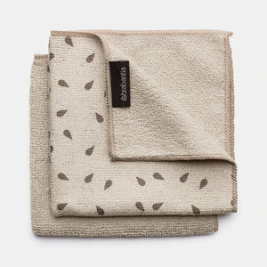 Brabantia sinkside microvezel schoonmaakdoekjes - 30 x 30 cm - set van 2 - soft beige