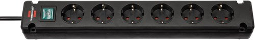 Brennenstuhl bremounta stekkerdoos 6-voudig zwart 3m h05vv-f 3g1,5| per 4 - 1150650316