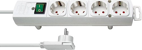 Brennenstuhl comfort-line plus stekkerdoos met platte stekker 4-voudig wit 2m h05vv-f 3g1,5 - 1153120100