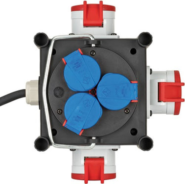 Brennenstuhl compacte rubberen stroomverdeler bsv 3 ls e 16 2 ip44 1 meter stekkerdoos (zwart, 3x geaard, 3x cee)