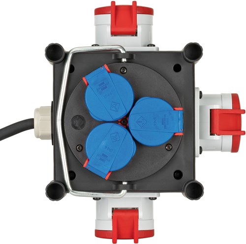 Brennenstuhl compacte rubberen stroomverdeler bsv 3 ls e 16 2 ip44 1m h07rn-f 5g1,5 3xcee400v + 3x230v - 1153680100