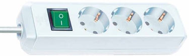 Brennenstuhl eco-line stekkerdoos met schakelaar 3-voudig wit 3m h05vv-f 3g1,5