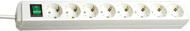 Brennenstuhl eco-line stekkerdoos met schakelaar 8-voudig wit 3m h05vv-f 3g1,5