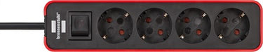 Brennenstuhl ecolor stekkerdoos 4-voudig rood zwart 1,5m h05vv-f 3g1,5 - 1153240070