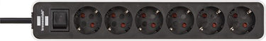 Brennenstuhl ecolor stekkerdoos 6-voudig wit zwart 1,5m h05vv-f 3g1,5 - 1153260020