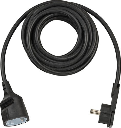 Brennenstuhl kwaliteits kunststof verlengsnoer met platte stekker 5m h05vv-f3g1,5 zwart - 1168980050