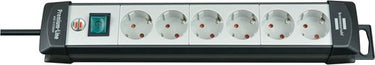 Brennenstuhl premium-line stekkerdoos 6-voudig zwart lichtgrijs 5m h05vv-f 3g1,5