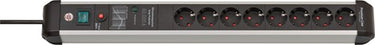 Brennenstuhl premium-protect-line, stekkerdoos 8-voudig met overspanningsbeveiliging (3 m kabel, met schakelaar, made in germany)