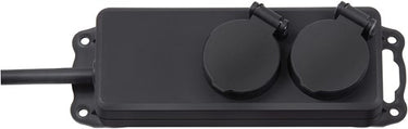 Brennenstuhl stopcontactverdeler ip44 2-voudig zwart 2m h07rn-f 3g1,5