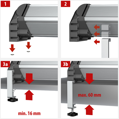 Load image into Gallery viewer, Brennenstuhl tafelklemmen met vergrendelingsschroeven voor alu-office-line stekkerdozen - 1990500010
