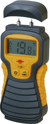 Brennenstuhl vochtmeter md (vochtigheidsmeter voor hout wanden bouwmateriaal, met lcd display) antraciet geel