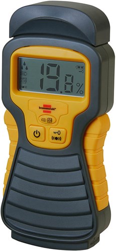 Brennenstuhl vochtmeter md (vochtigheidsmeter voor hout wanden bouwmateriaal, met lcd display) antraciet geel