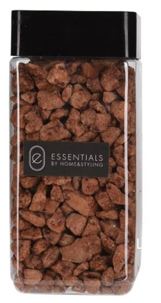 Home styling decoratie steentjes 850 gram bruin in pot