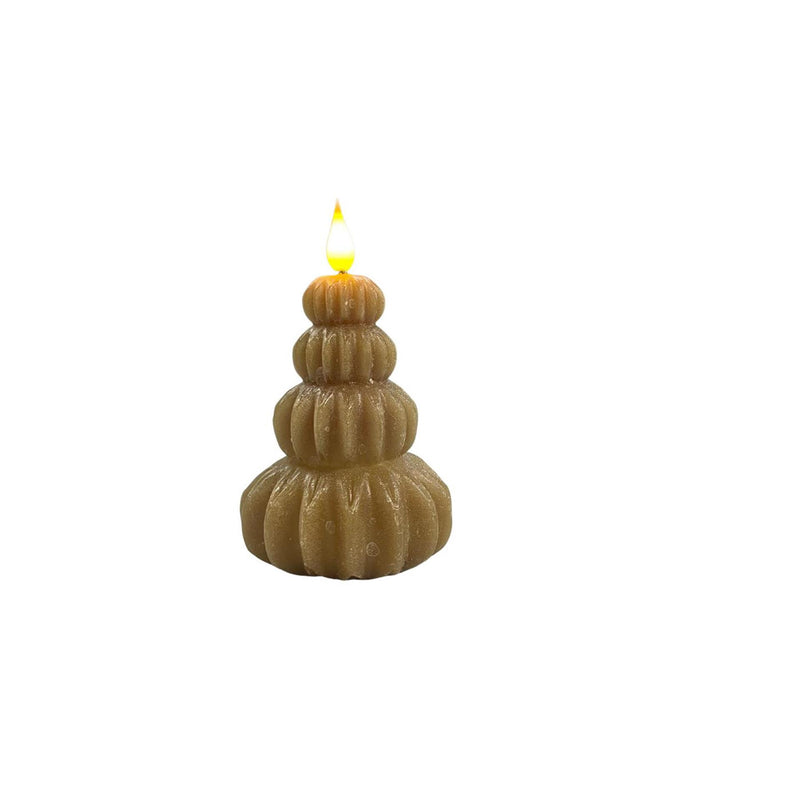 Load image into Gallery viewer, Ideas 4 seasons led kaars wax boom bruin taupe ã˜6,9xh12cm
