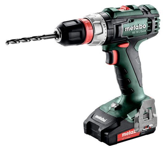 Metabo bs 18 l quick accu boorschroefmachine |18 volt | 2 x 2,0 ah li-power, sc 60 plus | in metabox - 602320500