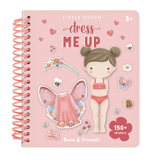 Little dutch sticker- en aankleedboek dress me up rosa friends - bambolino toys cadeau tip