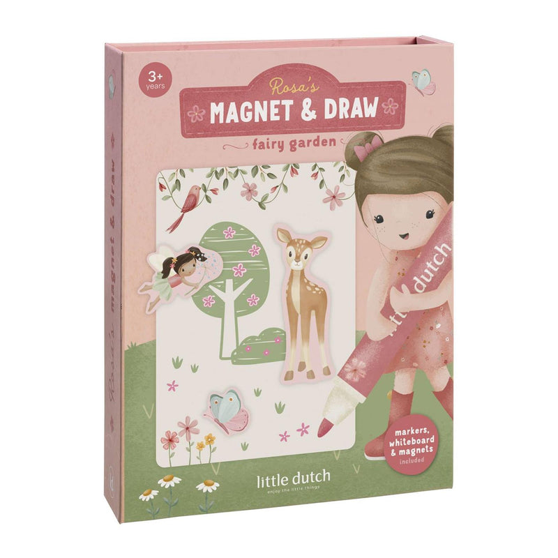 Load image into Gallery viewer, Little dutch whiteboard kleurset met magneten - rosa fairy garden
