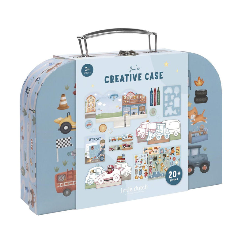 Afbeelding laden in galerijviewer, Little dutch knutselkoffer jim vehicles - creatief speelgoed - cadeautip
