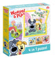 Woezel pip puzzel 4 in 1 educatief peuter speelgoed - kinderpuzzel 4x6x9x16 stukjes leren puzzelen - cadeautip puzzel 3 jaar en ouder - bambolino toys