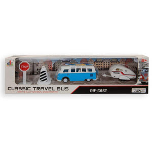 Jonotoys travel bus met caravan speelset