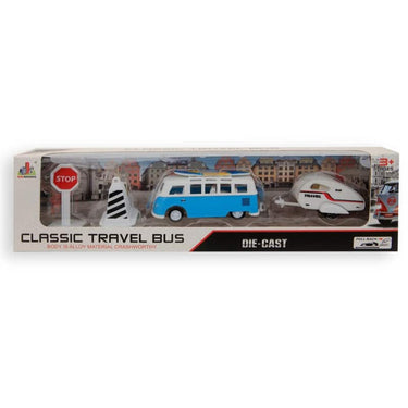 Jonotoys travel bus met caravan speelset