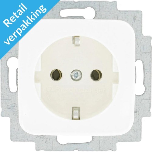 Load image into Gallery viewer, Busch jaeger wit inbouw stopcontact ra - 4695500

