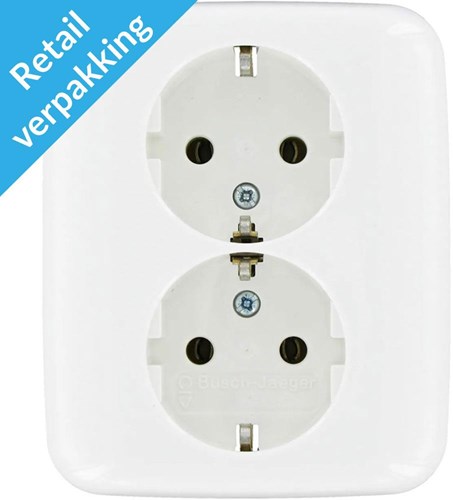 Load image into Gallery viewer, Busch jaeger wit inbouw stopcontact ra dubbel - 4695510
