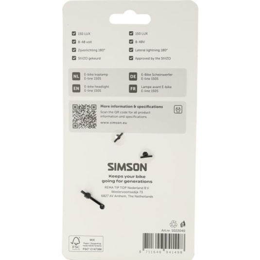 Simson koplamp aurora e-line 150s
