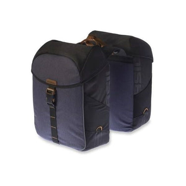 Basil Miles Dubbele Fietstas, waterdicht, Universal Bridge systeem, 34L, zwart antraciet