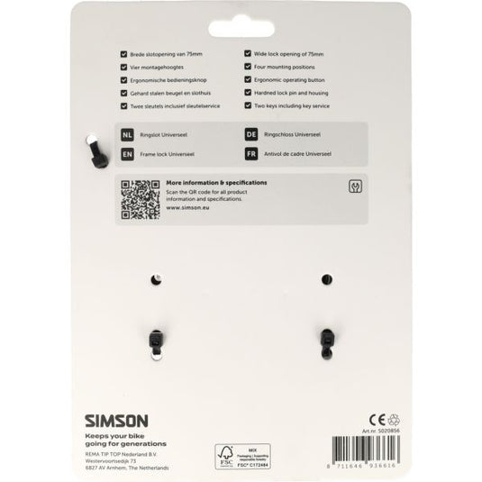 Simson ringslot universeel