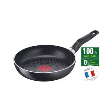 Tefal start'easy koekenpan 24 cm, rond, multifunctionele pan, zwart, titanium, aluminium, thermo-spot
