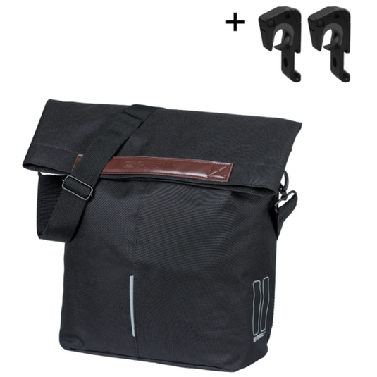 Basil fietsshopper city mik hooks 14-16l 13 x 29 x 31 cm - zwart