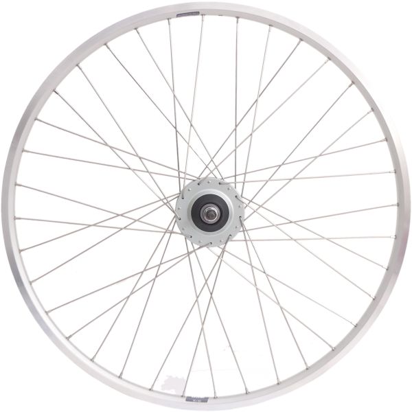 Load image into Gallery viewer, Achterwiel 28 nexus 8 rollerbrake naaf met met zilveren velg en rvs spaken
