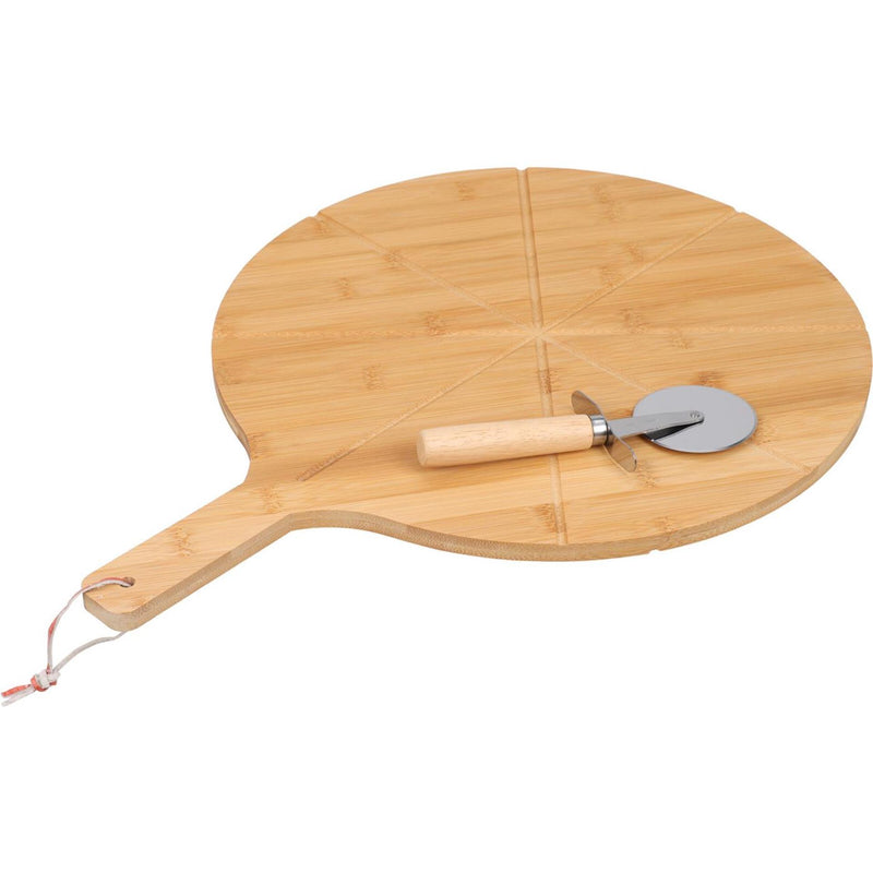 Load image into Gallery viewer, Excellent houseware pizza set 2-delig bamboe snijplank + pizzasnijder
