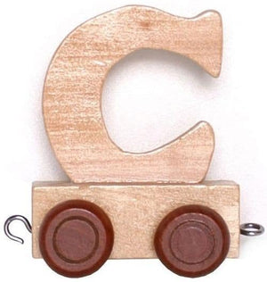 Bongers speelgoed houten letter c met wieltjes 6 cm hoog