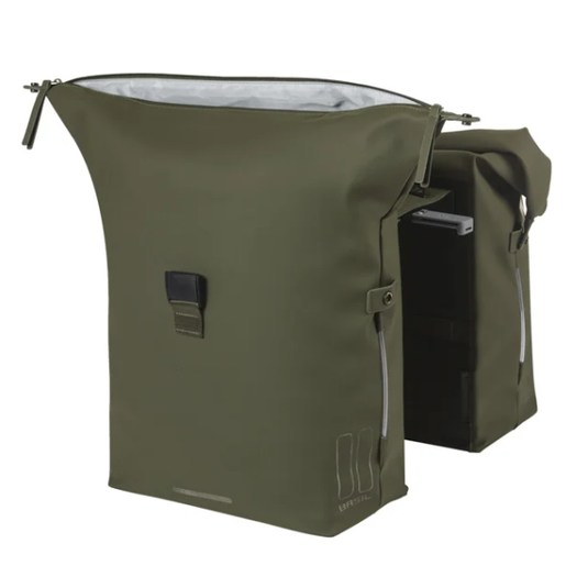 Basil dubbele fietstas soho nordlicht mik 41 liter 15 x 31 x 38 cm - moss green