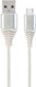 Enzo cablexpert usb-c laadkabel 2m omvlochten zilver - wit - 9530146