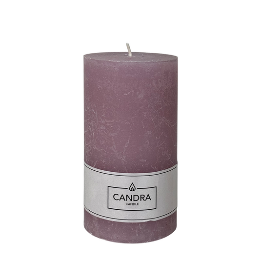 Candra rustieke stompkaars lila 130 68mm