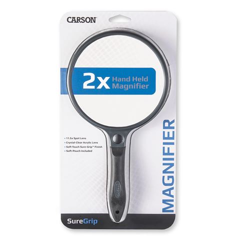 Carson Steel Loupe with Rubber Handle 2x130mm