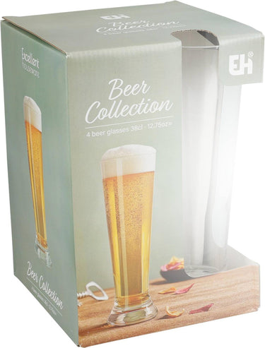 Excellent houseware bierglazenset 4-delig 380ml ø7xh20,5cm