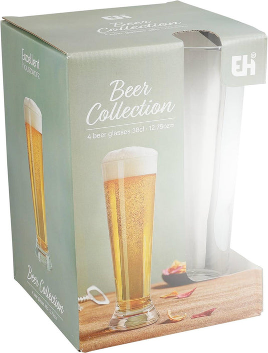 Excellent houseware bierglazenset 4-delig 380ml ø7xh20,5cm