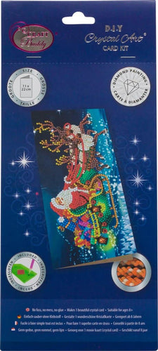 Jonotoys diamond painting - kerstkaart kerstman op slee