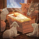 Brandunit diamond painting - kerstkaart baby in kribbe - 18x18 cm