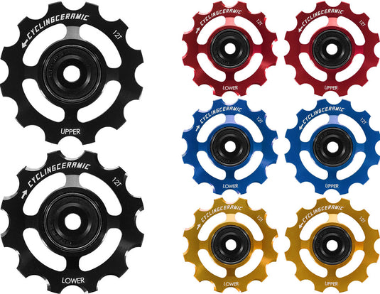 Cyclingceramic 12t derailleur pulleys for sram axs campagnolo