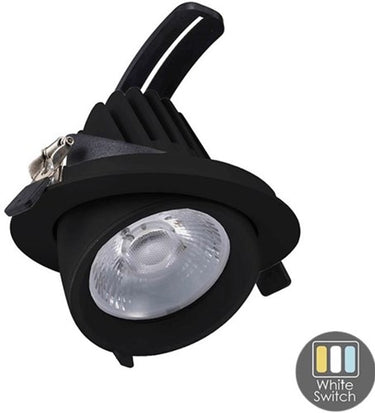 Enzo cct led downlighter zwart 30w banaan model 45gr. tri-white - led2385