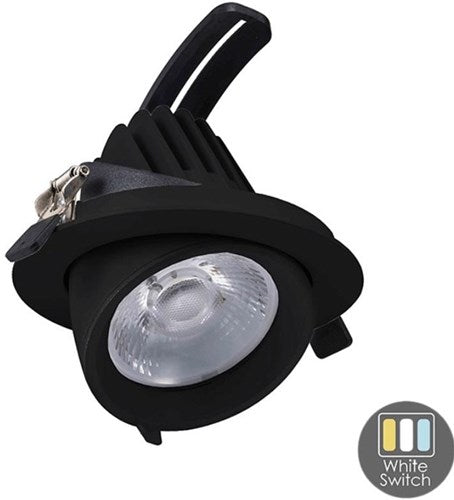 Afbeelding laden in galerijviewer, Enzo cct led downlighter zwart 30w banaan model 45gr. tri-white - led2385
