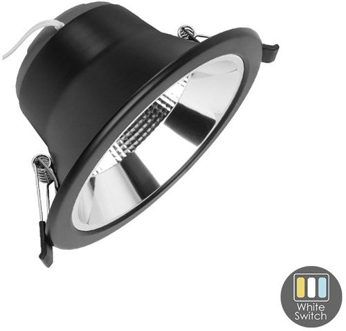 Afbeelding laden in galerijviewer, Enzo cct led downlighter zwart reflector 12w tri-white dimbaar - led2507
